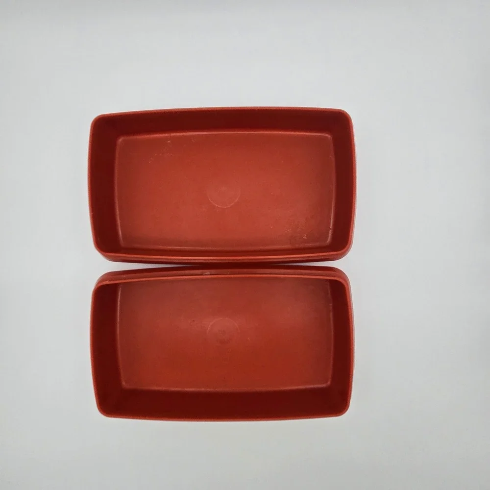 Tupperware Food Storage Containers Set 3 Red‎ Vintage Kitchen Mid-Century Modern